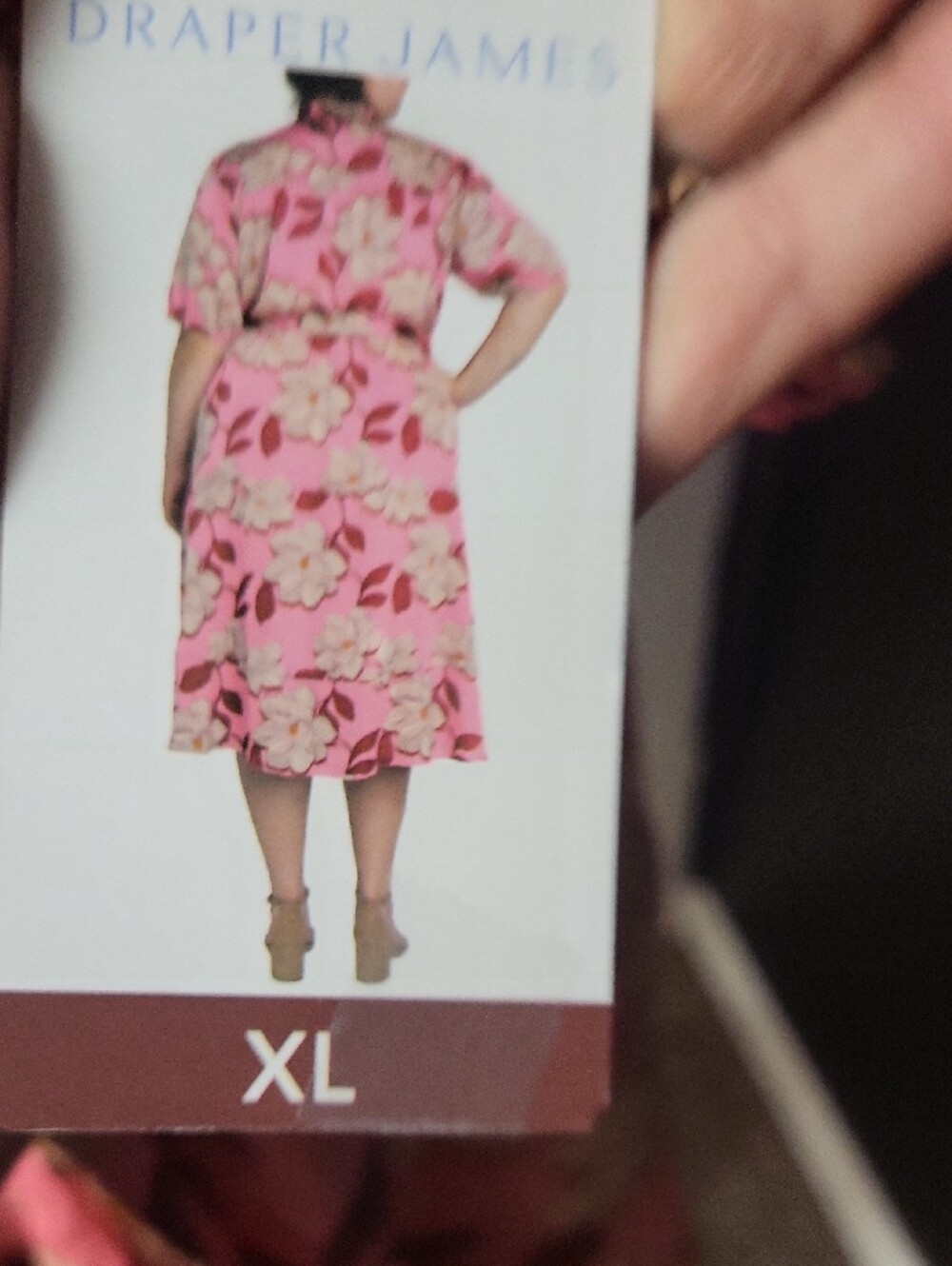Nwt, Draper James Pink Floral Wrap Midi Dress XL - Picture 4 of 9